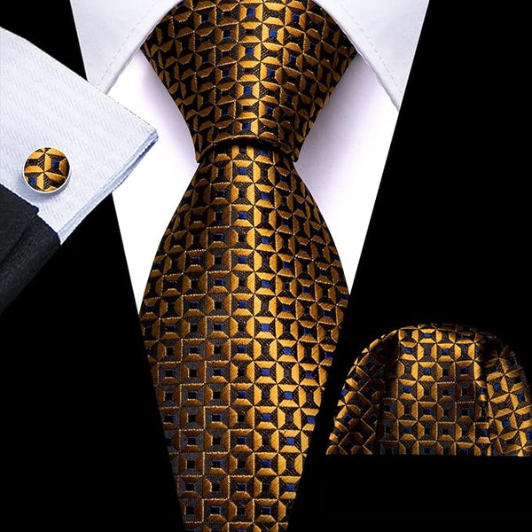 Alpha newest Gold Silk Tie Set