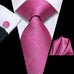 Hot Pink Silk Necktie Set-DUB1540