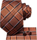 Copper and Brown Silk Necktie Set-DUB1541