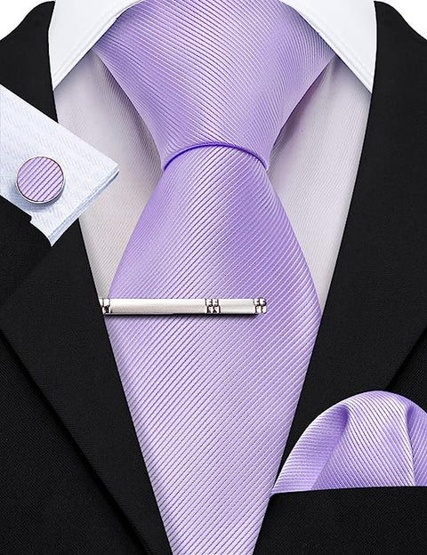 Lavender Wedding Necktie Set-LBW1345