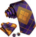 Purple Blue Rust Necktie Set-LBW1466