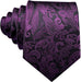 Purple and Balck Silk Necktie Set-LBW1470