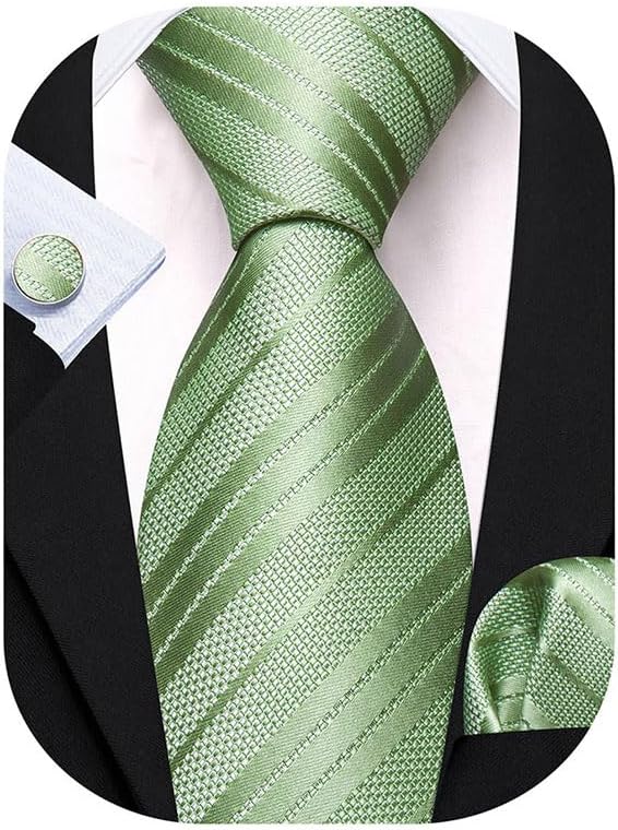 Sage Green Silk Necktie Set-LBW1471