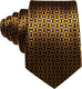 Gold Black Blue Silk Necktie Set-LBW1477