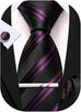 Purple and Black Wedding Necktie Set-LBW1478