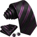 Purple and Black Wedding Necktie Set-LBW1478