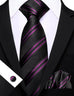 Purple and Black Wedding Necktie Set-LBW1478