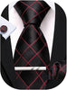 New Red and Black Silk Necktie Set-LBW1481