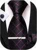 Purple and Black Wedding Necktie Set-LBW1483