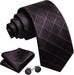 Purple and Black Wedding Necktie Set-LBW1483