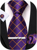 Purple and Gold Silk Necktie Set-LBW1486