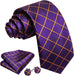 Purple and Gold Silk Necktie Set-LBW1486