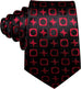 Black and Red Silk Wedding Necktie Set-LBW1488