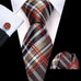 Khaki Brown Red Silk Necktie Set-LBW1498