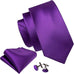 Purple Solid Necktie Set-LBW1524