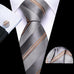 Grey and Champagne Necktie Set-LBW1528