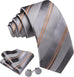 Grey and Champagne Necktie Set-LBW1528