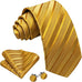 Gold Stripe Prom Silk Necktie Set-LBW1537