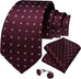 Burgundy Plaid Silk Necktie Set-DBG1102