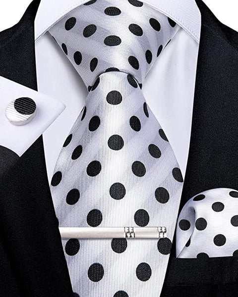 Polka Dot Silk Necktie Set-DBG604