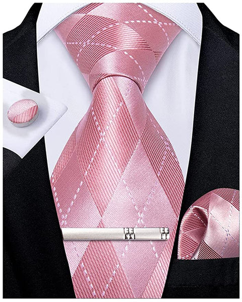 Pink  and White Necktie Set -DBG717