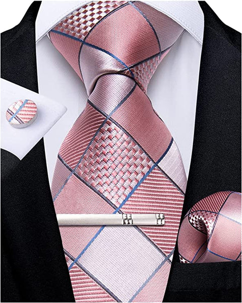 New Pink and Blue Necktie Set-DBG858