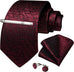 New Burgundy Wedding Necktie Set-DBG861