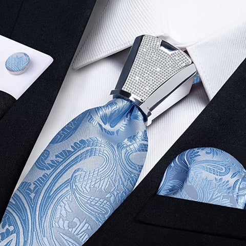 New Sky Blue Necktie Set-DBG866