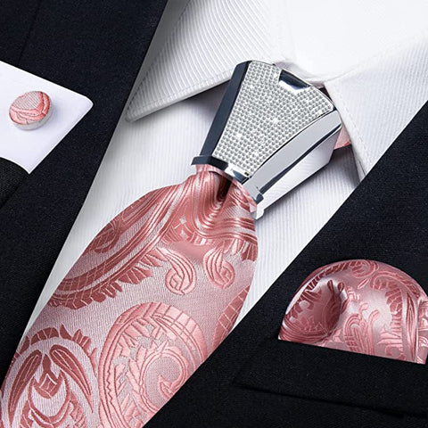 New Blush Pink Necktie Set-DBG868