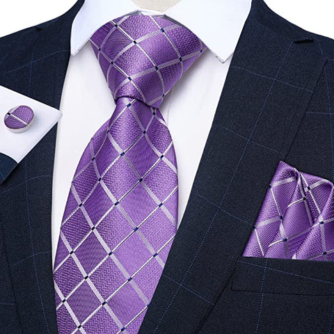 Light Purple and Grey Necktie Set-DBG901