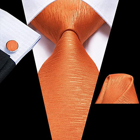 Orange SilkNecktie Set-DUB575