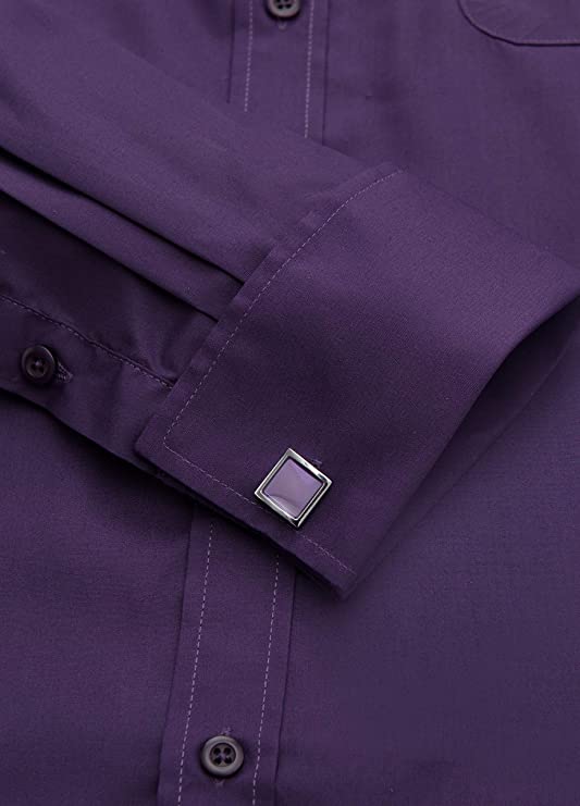 purple french cuff dress shirt