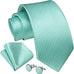 New Tiffany Blue and White Wedding Necktie Set-HDNE57