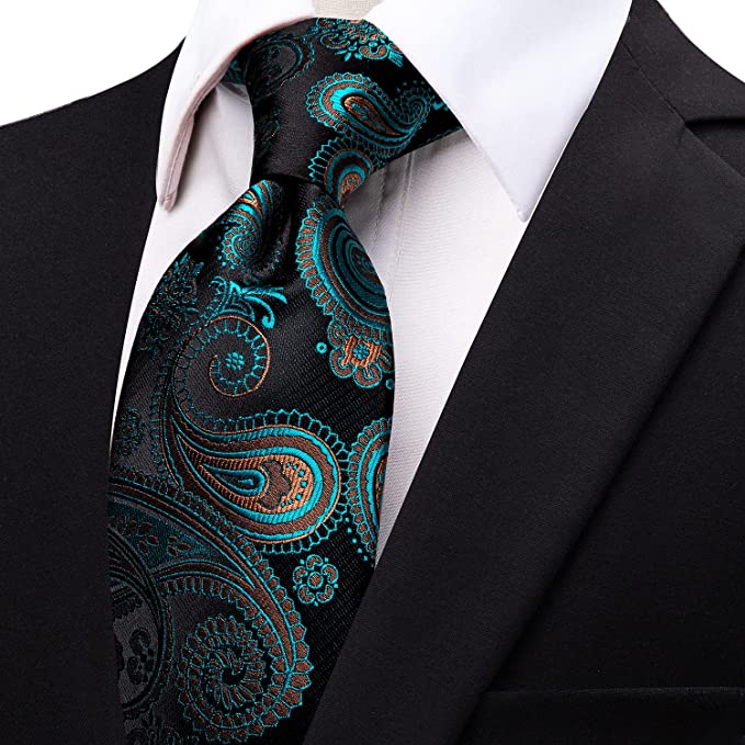 teal paisley tie
