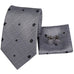 Black and Gray Silk Necktie Set-LBW386