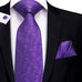 Purple Silk Paisley Necktie Set-LBW412