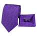 Purple Silk Paisley Necktie Set-LBW412