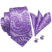 Purple Silk Necktie Set-LBW432