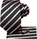 Black Pink and White Striped Necktie Set-LBWH1205