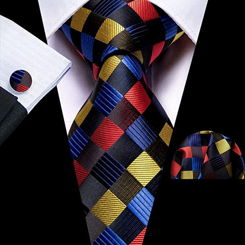 Multi Color Silk Necktie Set-LBWH651