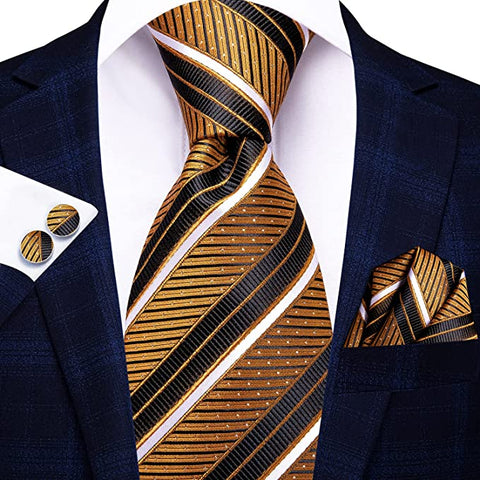 Copper Black White Necktie Set-LBWH708