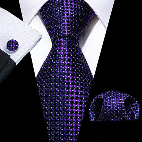 Blue and Purple Necktie Set-LBWY1005