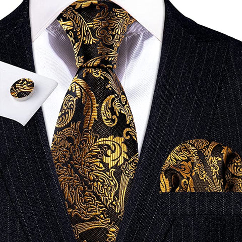 Copper Paisley Necktie Set-LBWY794