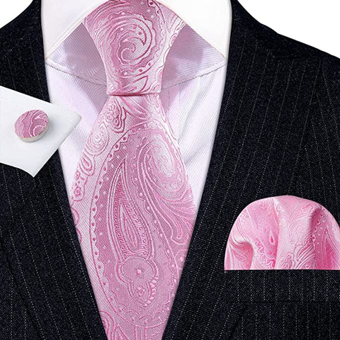 Pink Silk Necktie Set-LBWY-817